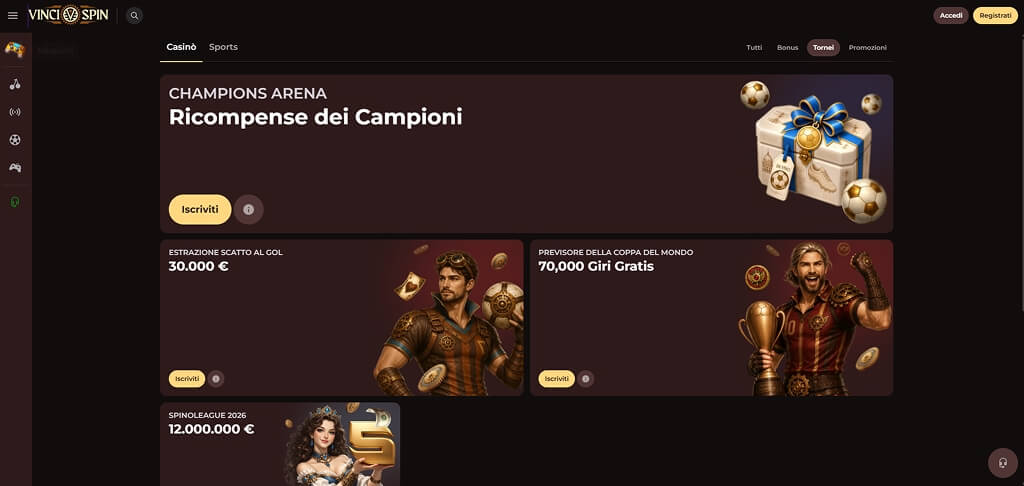 VinciSpin Casinò Offerte speciali